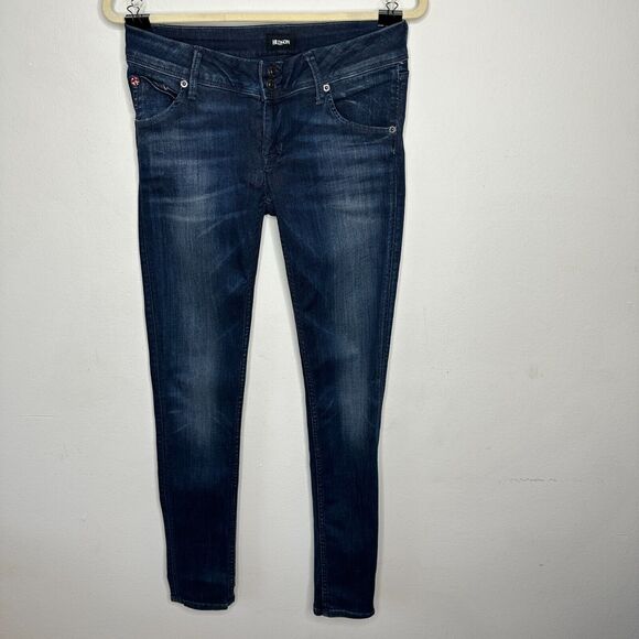 Hudson Collin Dark Blue Wash Low Rise Electric Clover Skinny Denim Jeans Size 26 - Picture 3 of 16